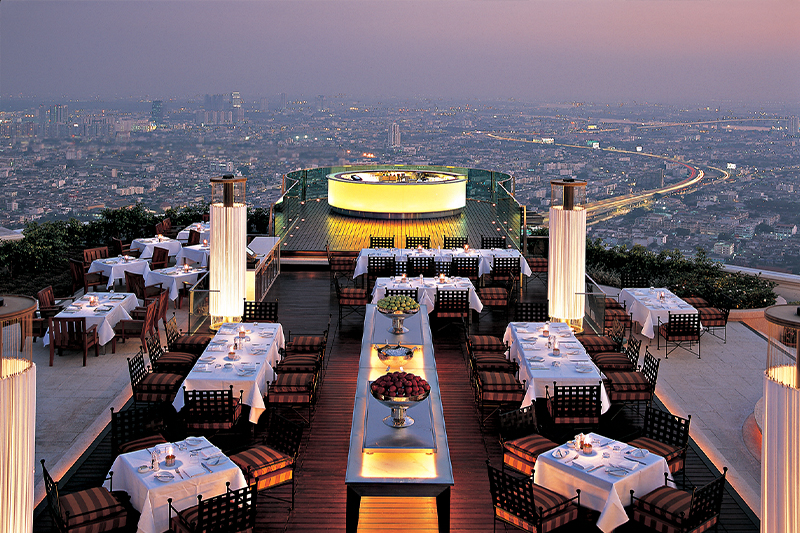 방콕 럭셔리 호텔 바 - 시로코 루프탑 레스토랑