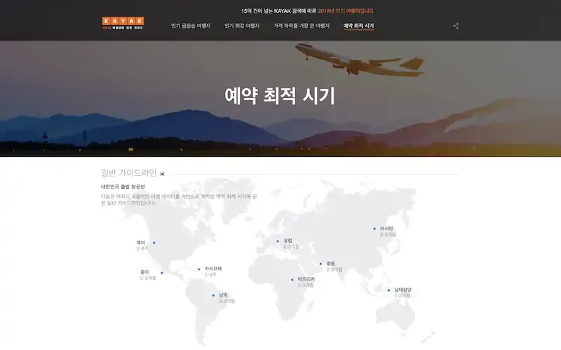 2018년 최적 여행 시기